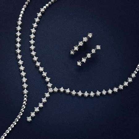 Simple Tennis Diamond Jewelry Set